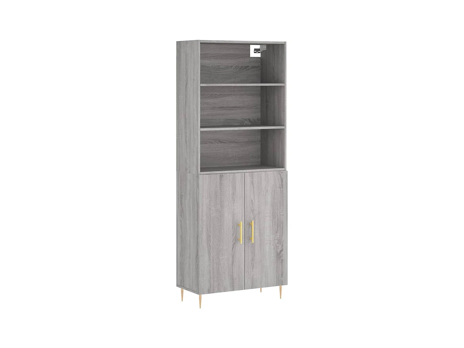 Credenza alta Sonoma grigia 69,5x34x180 cm Legno ingegnerizzato