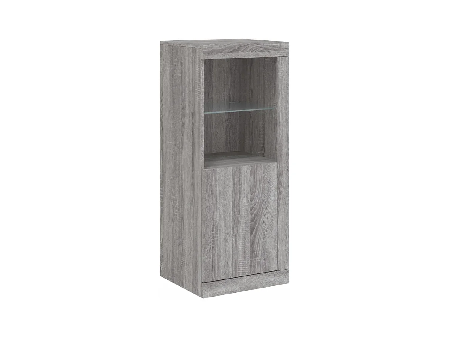 Set buffet da 3 pezzi con luci a LED, grigio Sonoma, legno ingegnerizzato