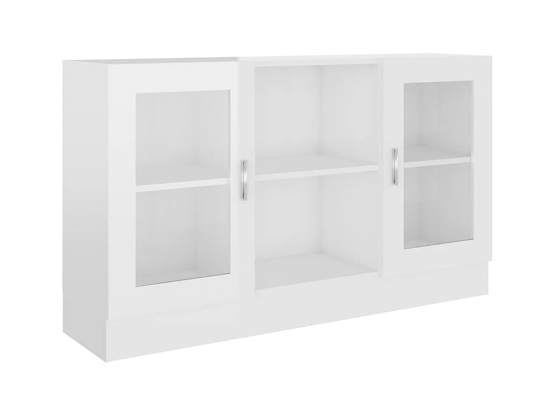 Armoire à vitrine Blanc brillant 120x30,5x70 cm Bois ingénierie