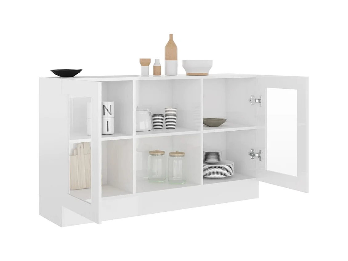 Armoire à vitrine Blanc brillant 120x30,5x70 cm Bois ingénierie