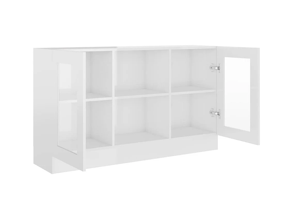 Armoire à vitrine Blanc brillant 120x30,5x70 cm Bois ingénierie