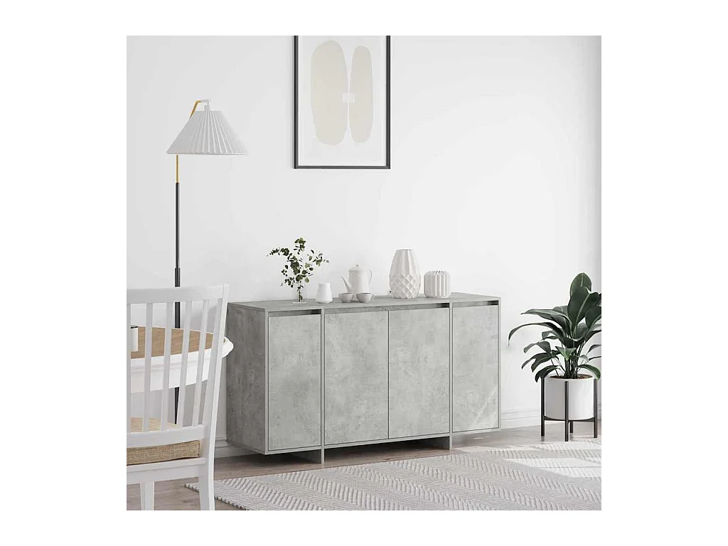 Buffet Gris Béton Gris béton Bois d'ingénierie 135 x 41 x 75 cm