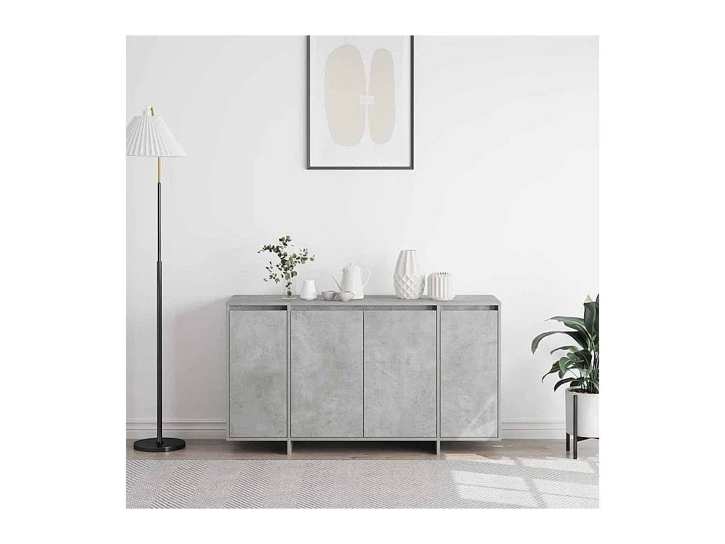 Buffet Gris Béton Gris béton Bois d'ingénierie 135 x 41 x 75 cm