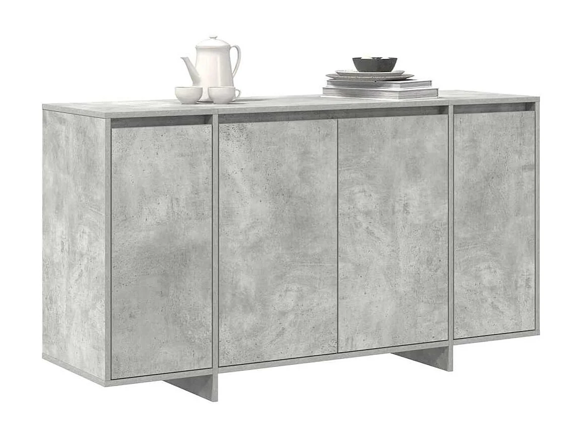 Buffet Gris Béton Gris béton Bois d'ingénierie 135 x 41 x 75 cm