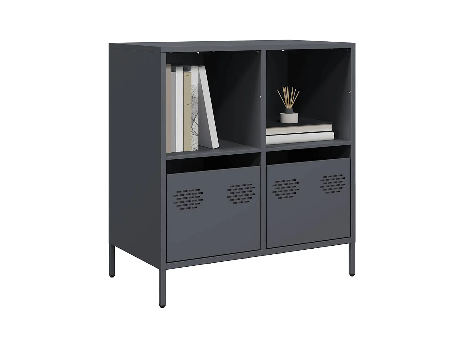Buffet anthracite 68x39x73,5 cm acier laminé à froid