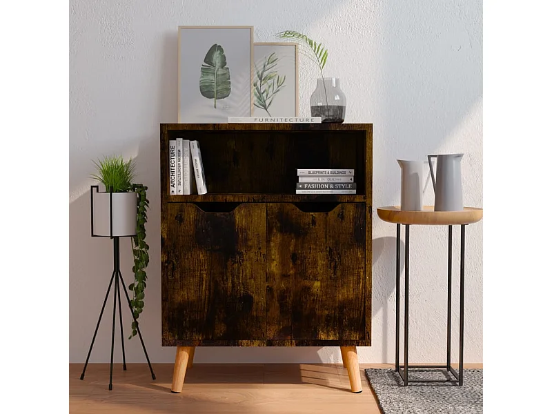 Sideboard aus geräucherter Eiche, 60 x 30 x 72 cm, Holzwerkstoff