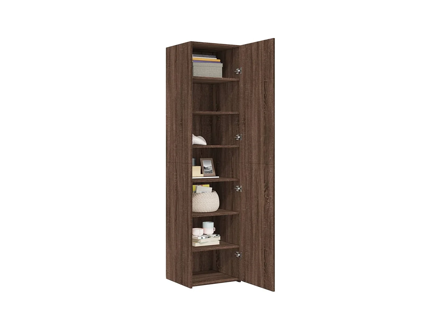 Buffet haut chêne marron 45x42,5x185 cm bois d'ingénierie