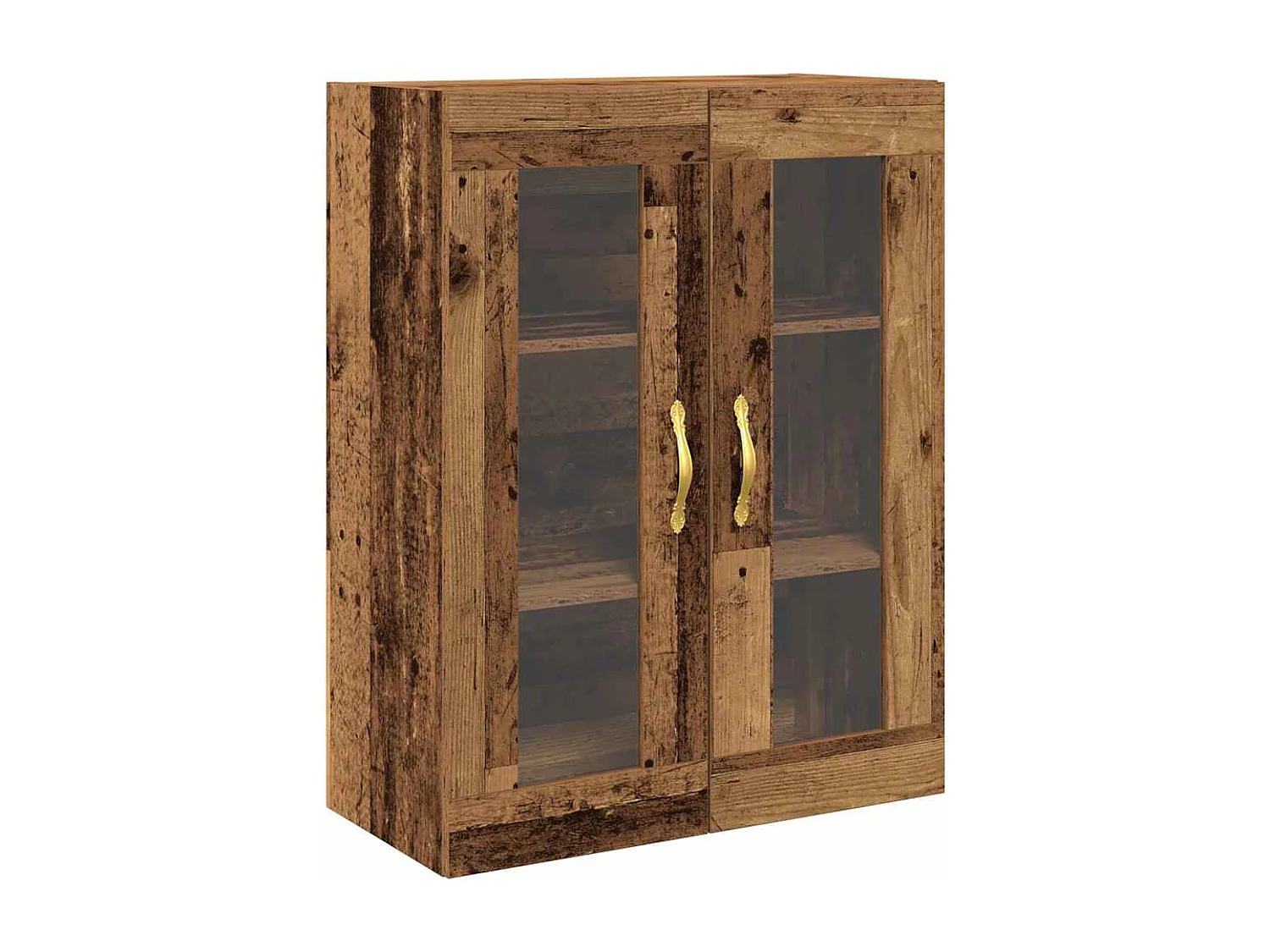 Armoire murale avec portes en verre bois ancien 69,5x34x90 cm