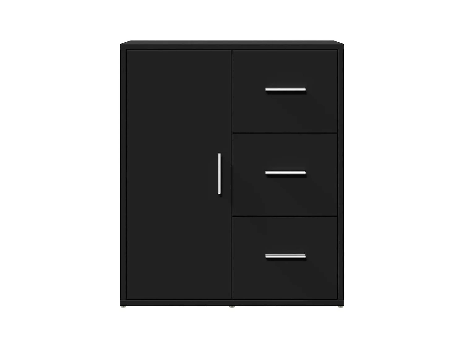 Buffet noir 60x31x70 cm bois d'ingénierie