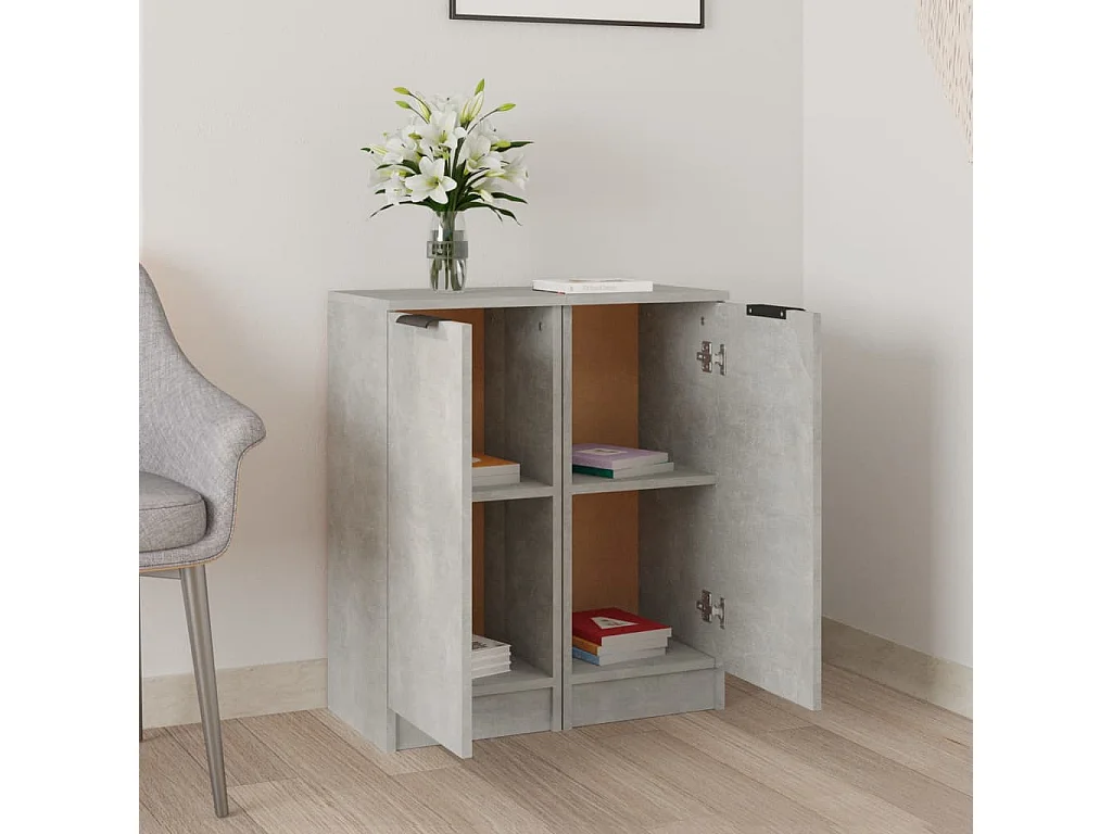 Buffets 2 pcs Gris béton 30x30x70 cm Bois d'ingénierie