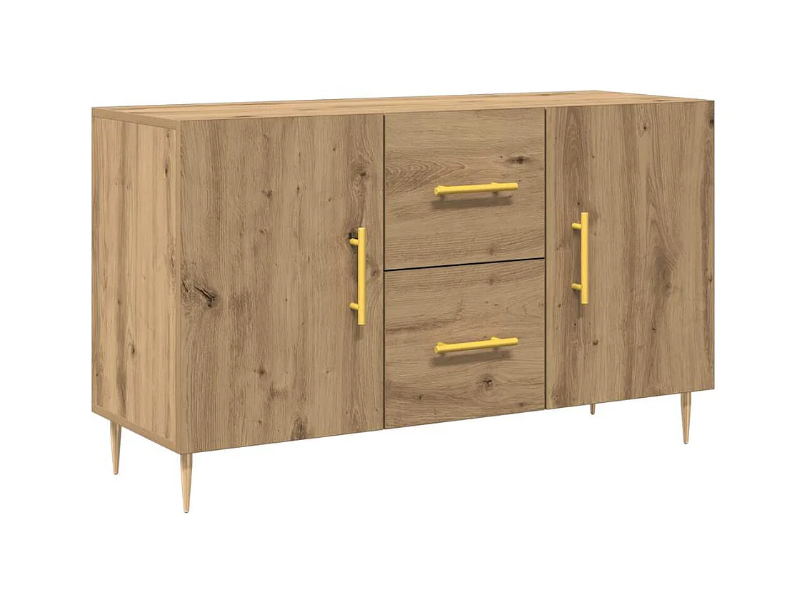 Buffet chêne artisanal 100x36x60 cm bois d'ingénierie