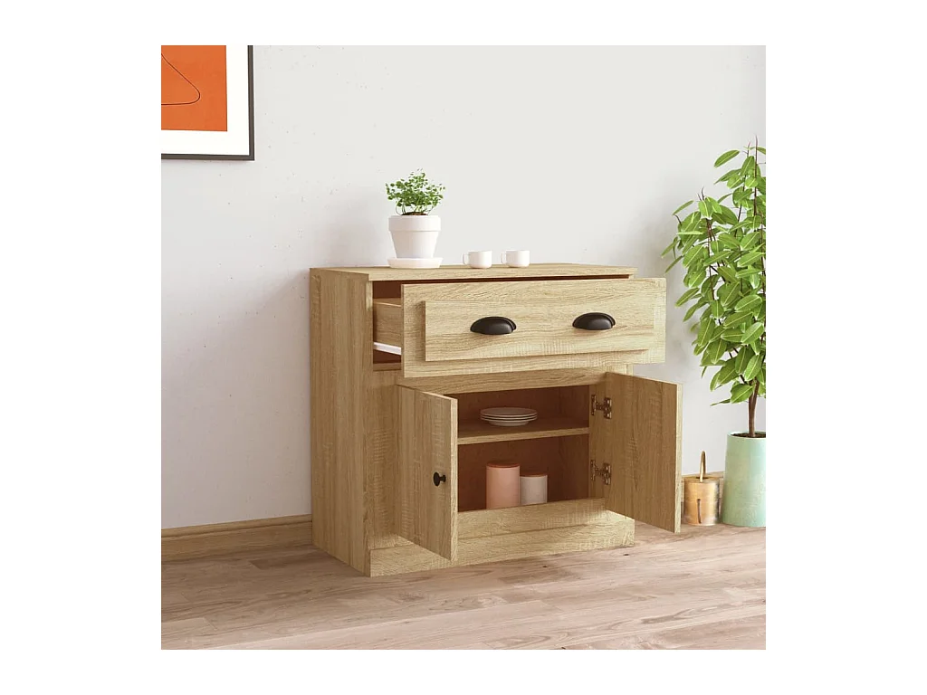 Buffet chêne sonoma 70x35,5x67,5 cm bois d'ingénierie