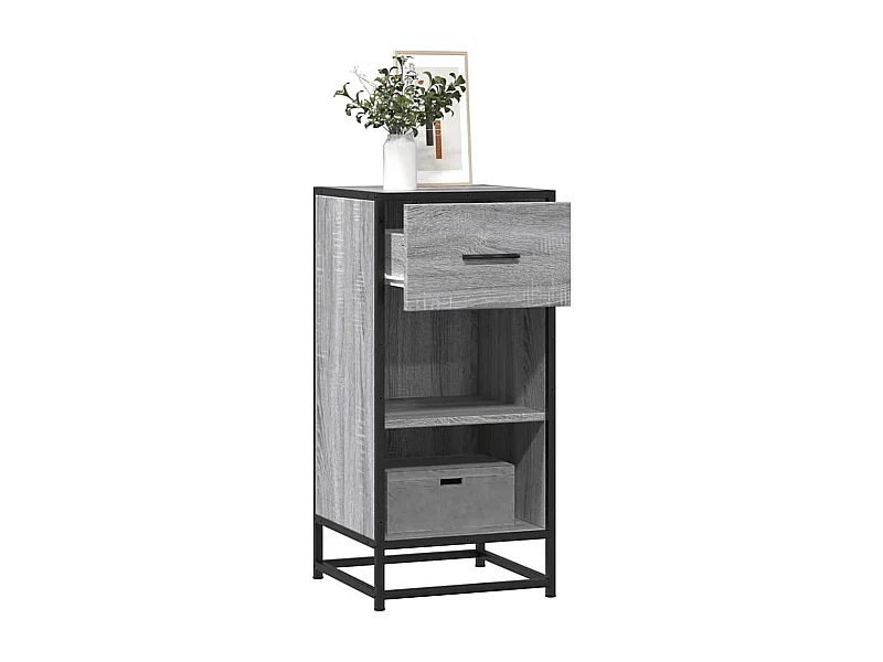 Buffet sonoma gris 35,5x35x76 cm bois d'ingénierie et métal