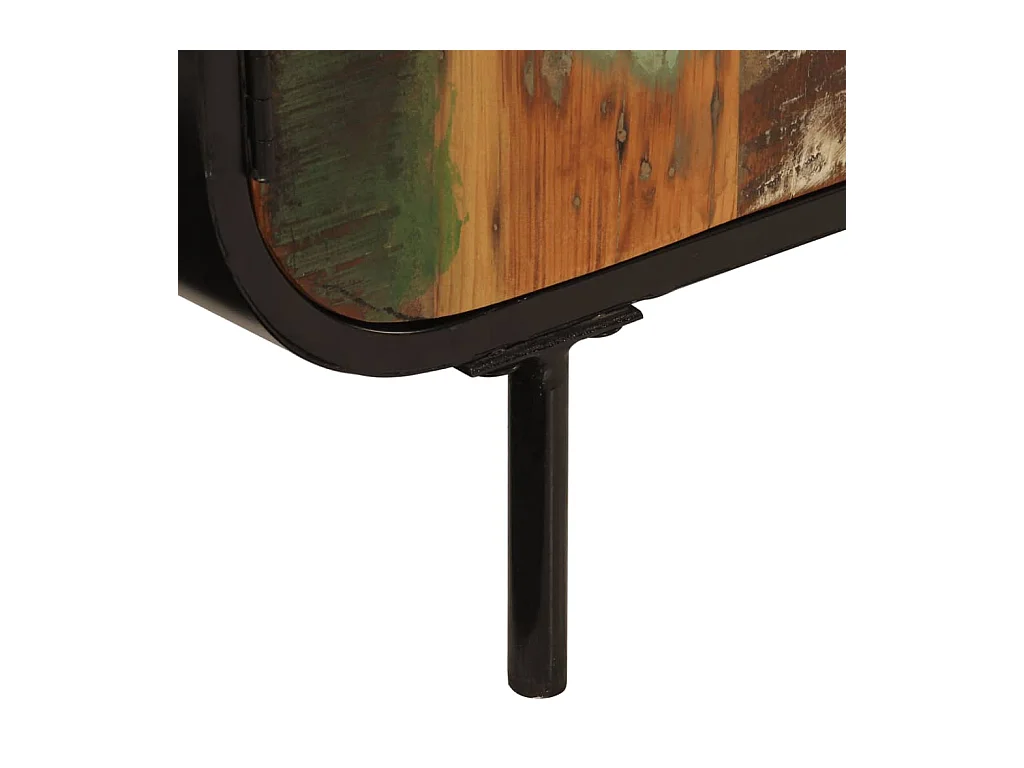 Buffet 140x35x70 cm bois massif de récupération et métal