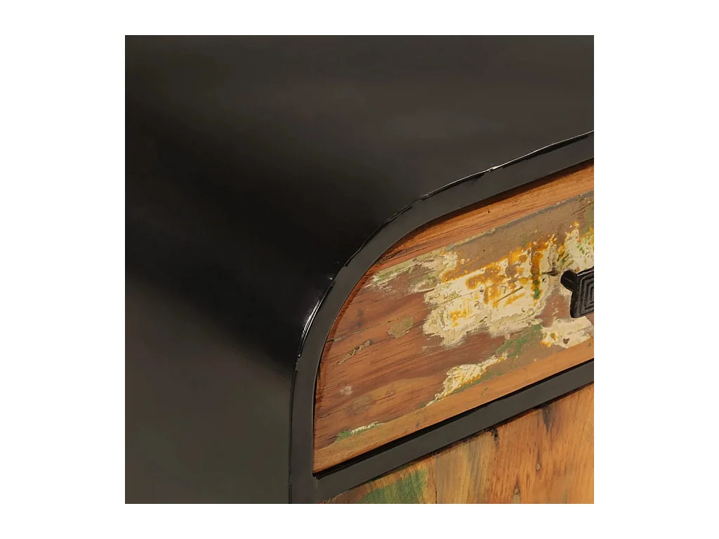 Buffet 140x35x70 cm bois massif de récupération et métal