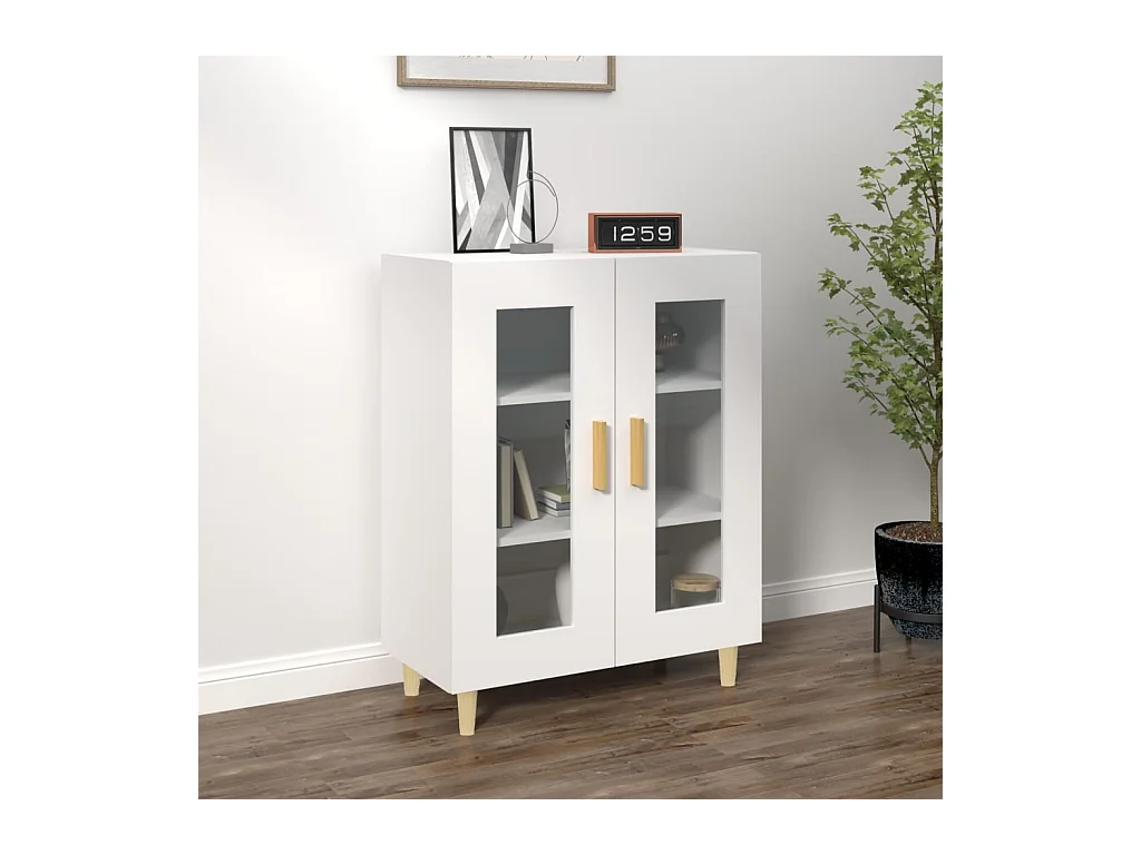 Buffet blanc 69,5x34x90 cm bois d'ingénierie