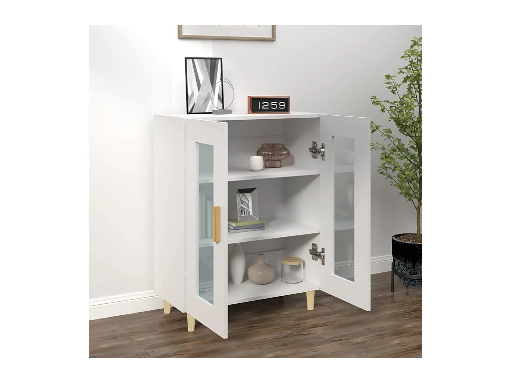 Buffet blanc 69,5x34x90 cm bois d'ingénierie