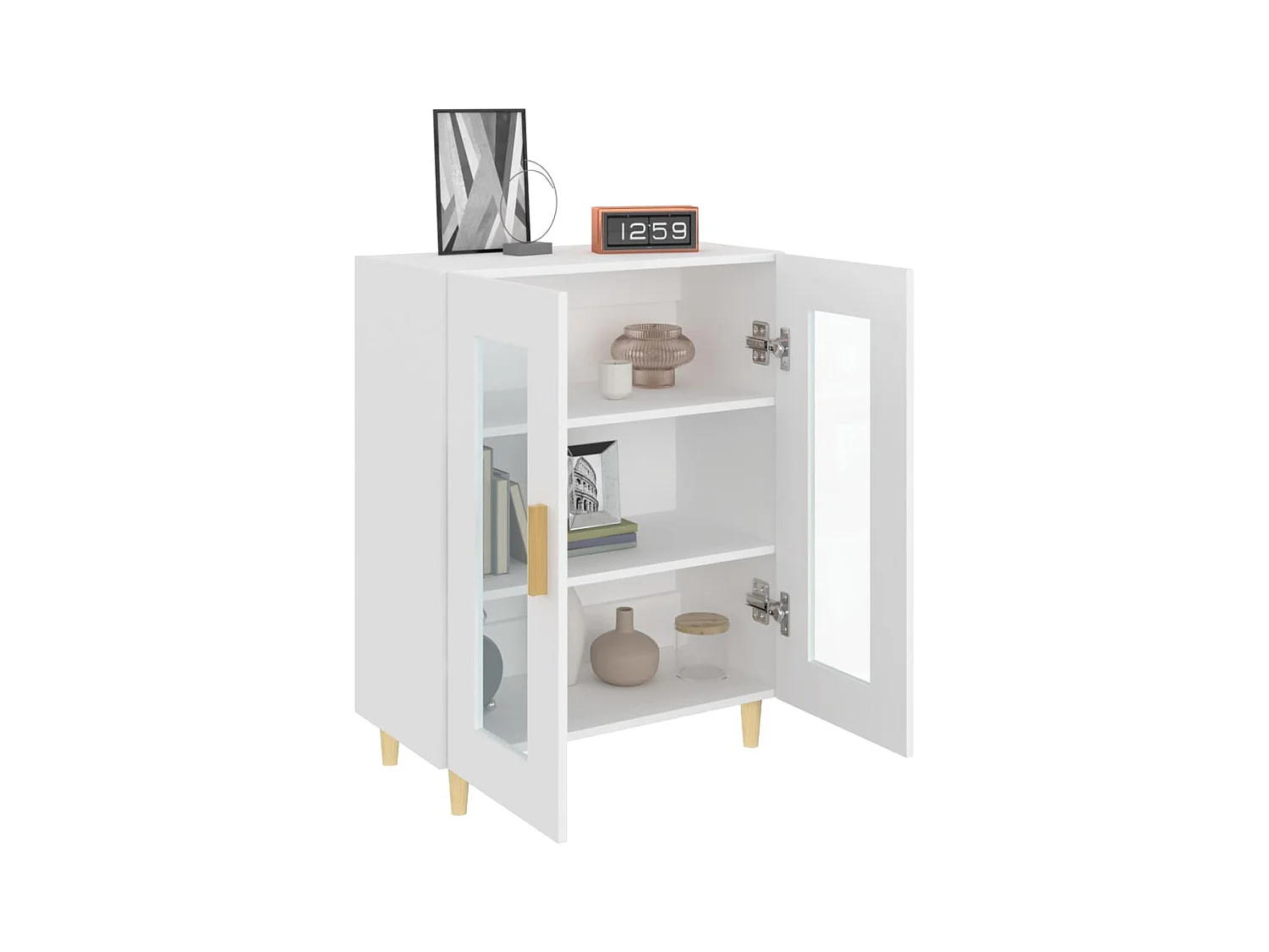 Buffet blanc 69,5x34x90 cm bois d'ingénierie