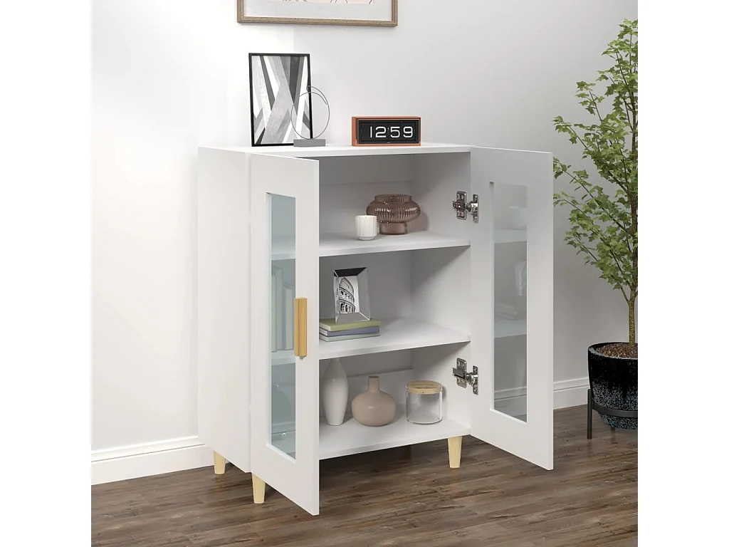 Buffet blanc 69,5x34x90 cm bois d'ingénierie