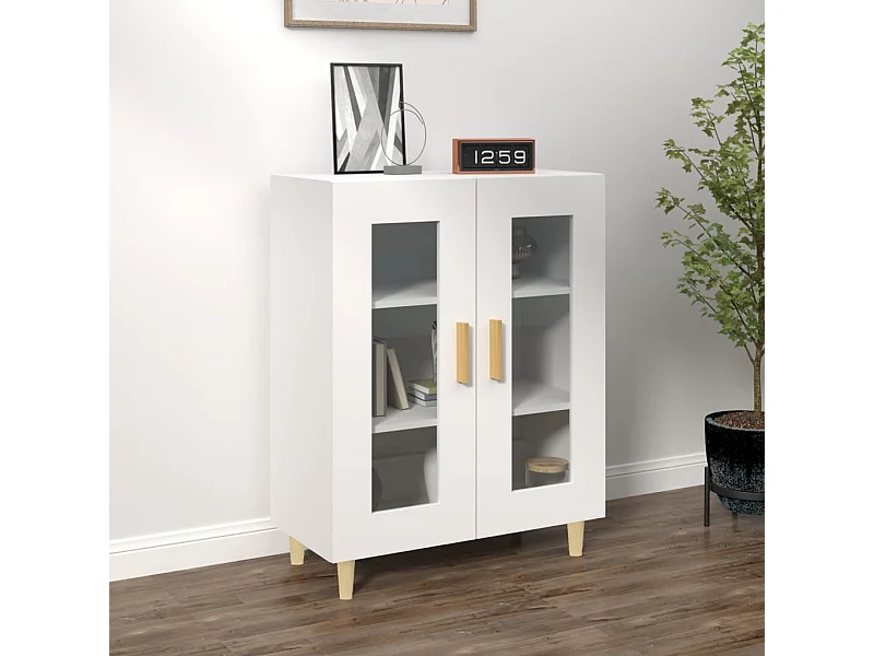 Buffet blanc 69,5x34x90 cm bois d'ingénierie