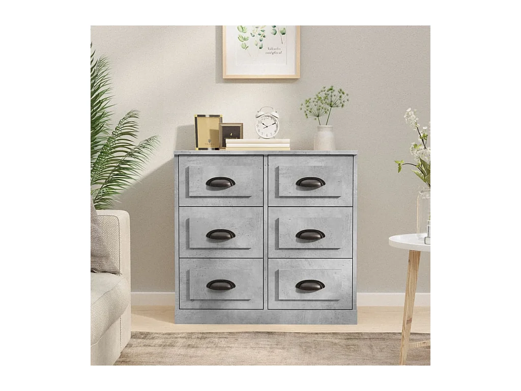 Buffet gris béton 70x35,5x67,5 cm bois d'ingénierie