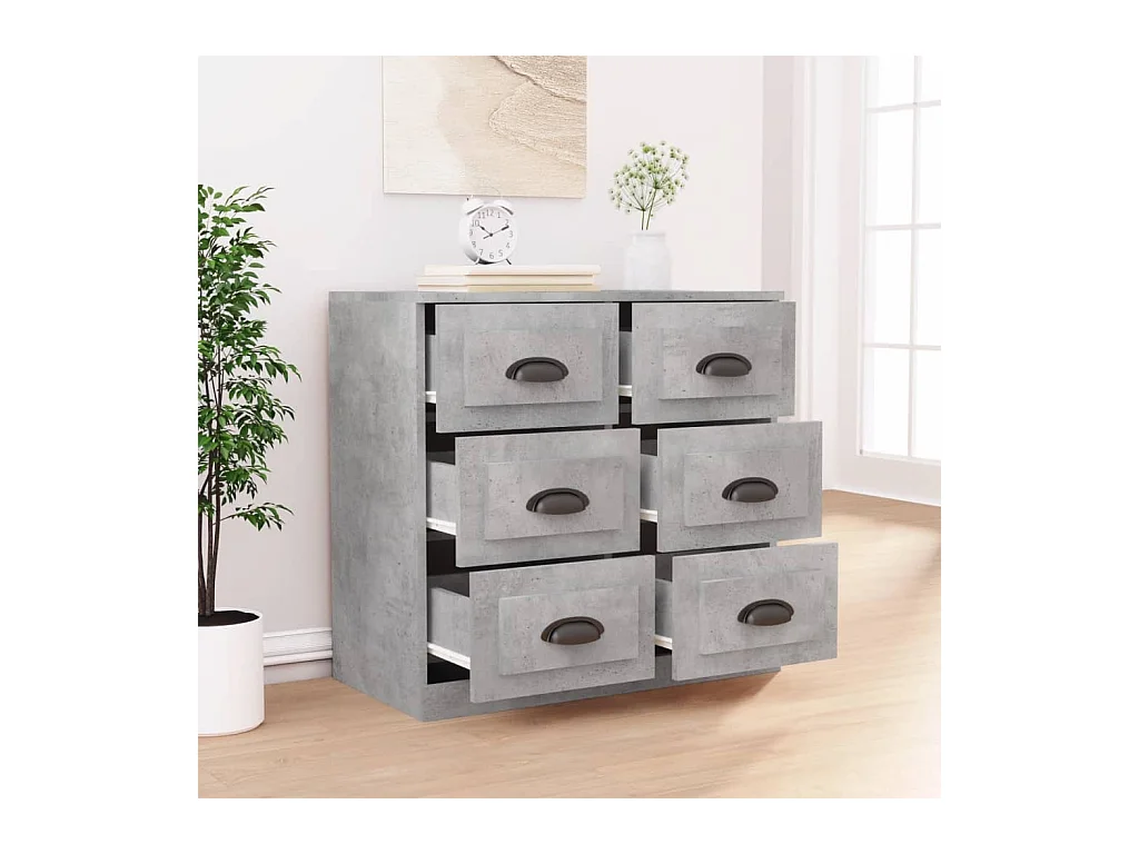 Buffet gris béton 70x35,5x67,5 cm bois d'ingénierie