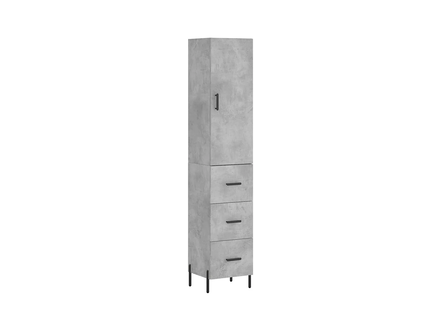 Credenza alta Grigio cemento 34,5x34x180 cm Legno ingegnerizzato