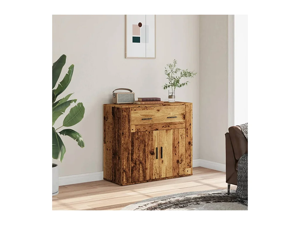 Buffet vieux bois 80x33x70 cm bois d'ingénierie