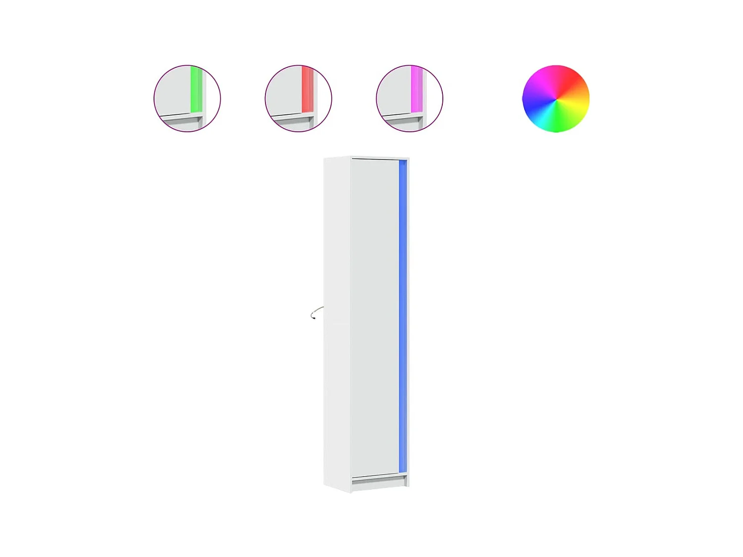 Buffet haut avec LED blanc 41,5x32,5x200 cm bois d’ingénierie