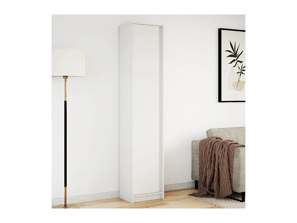 Buffet haut avec LED blanc 41,5x32,5x200 cm bois d’ingénierie