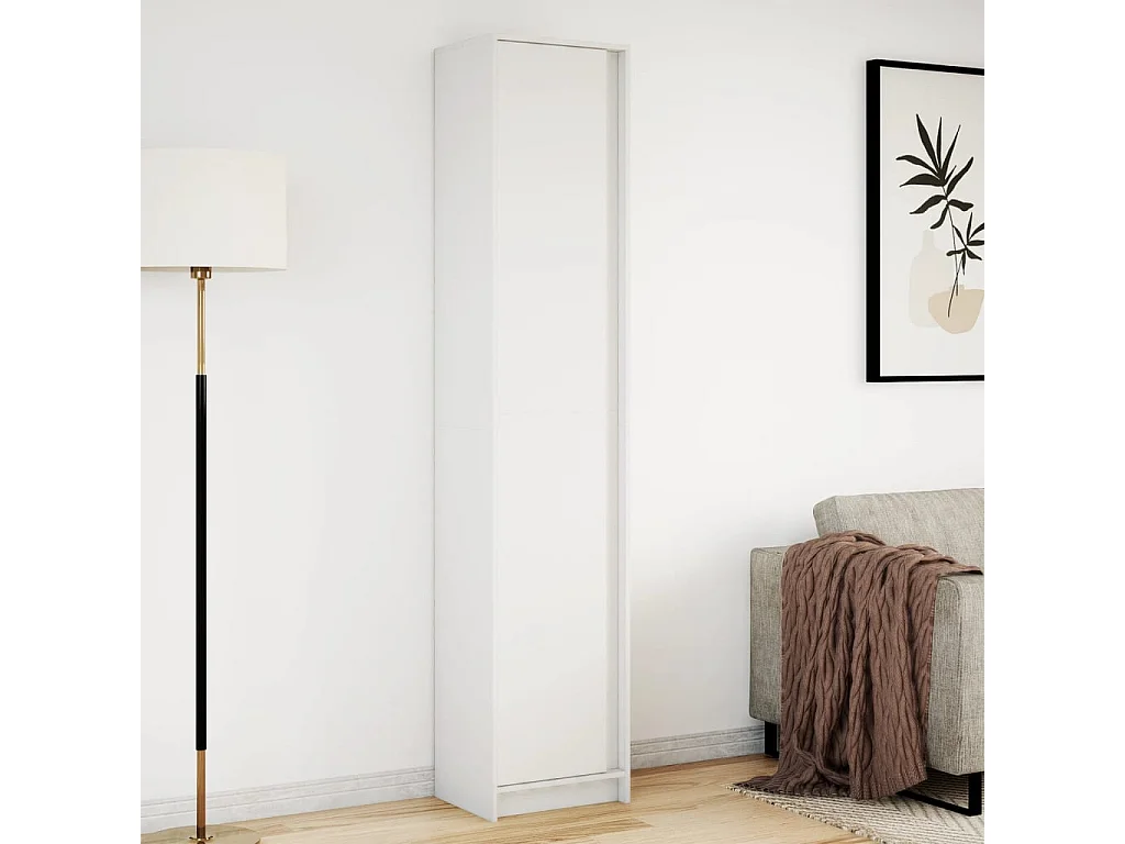 Buffet haut avec LED blanc 41,5x32,5x200 cm bois d’ingénierie