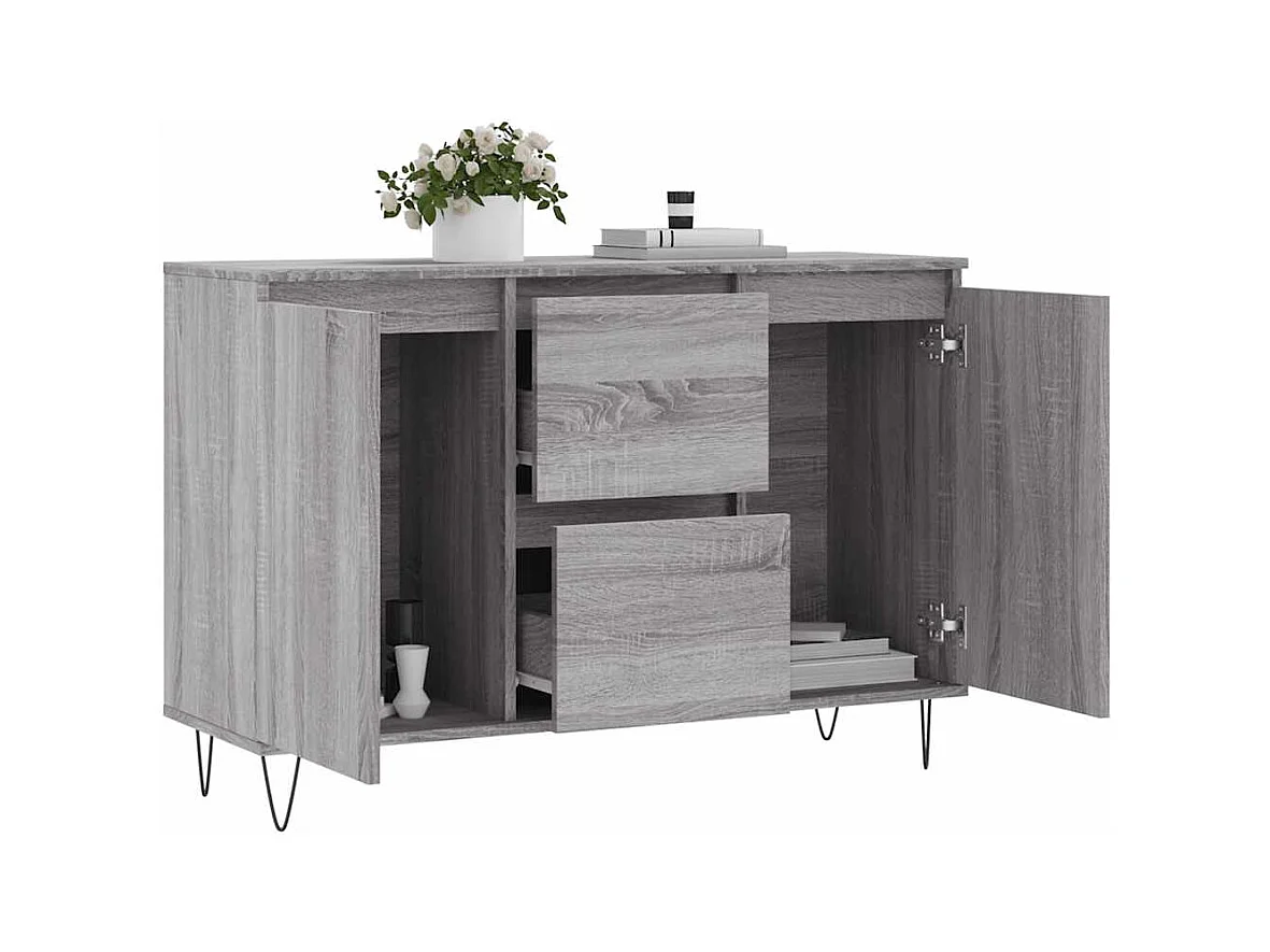 Buffet sonoma gris 104x35x70 cm bois d'ingénierie