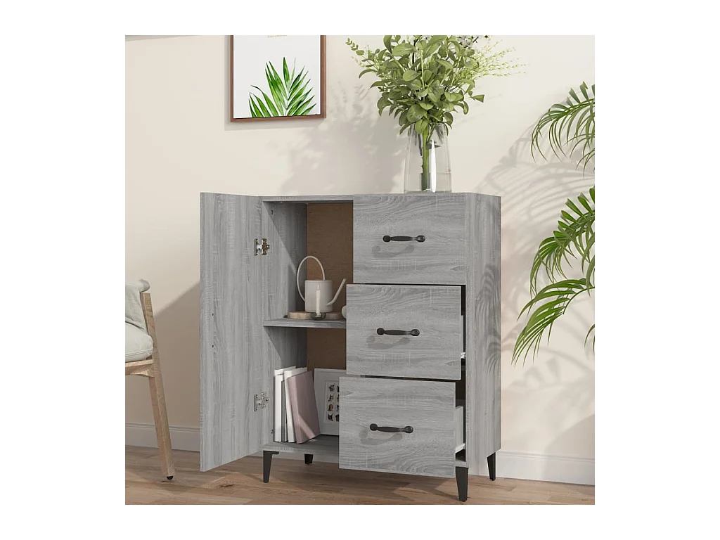 Buffet sonoma gris 69,5x34x90 cm bois d'ingénierie