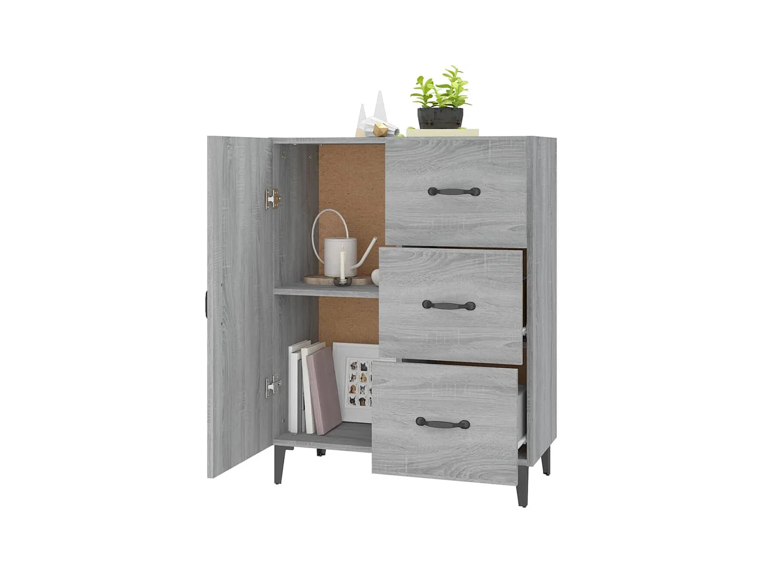 Buffet sonoma gris 69,5x34x90 cm bois d'ingénierie