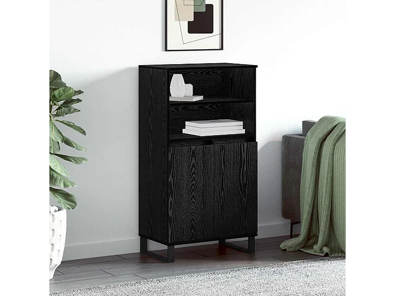 Haut Armoire Noir 60 x 36 x 110 cm Bois d'ingénierie