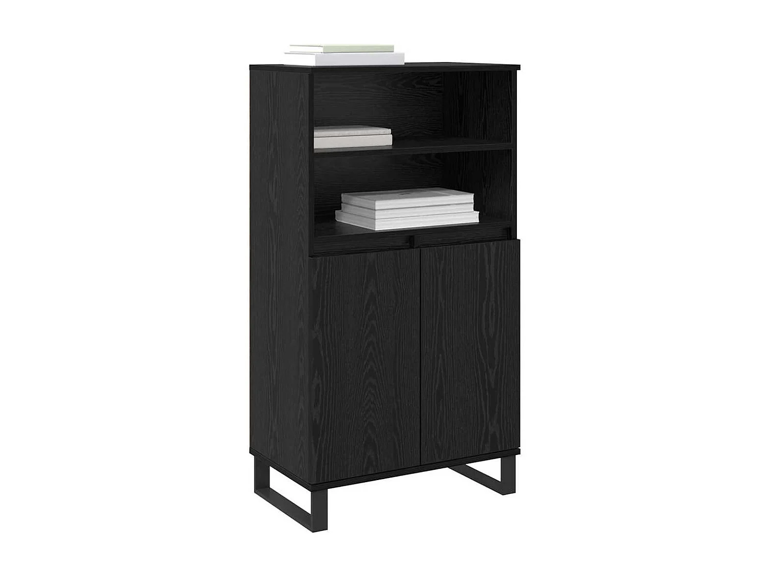 Haut Armoire Noir 60 x 36 x 110 cm Bois d'ingénierie