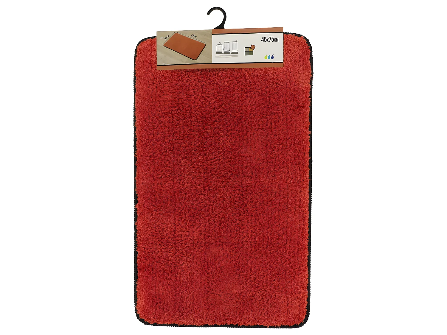 Tapis de salle de bain Terre de Sienne en Microfibre Confort et Doux 45 x 75 cm