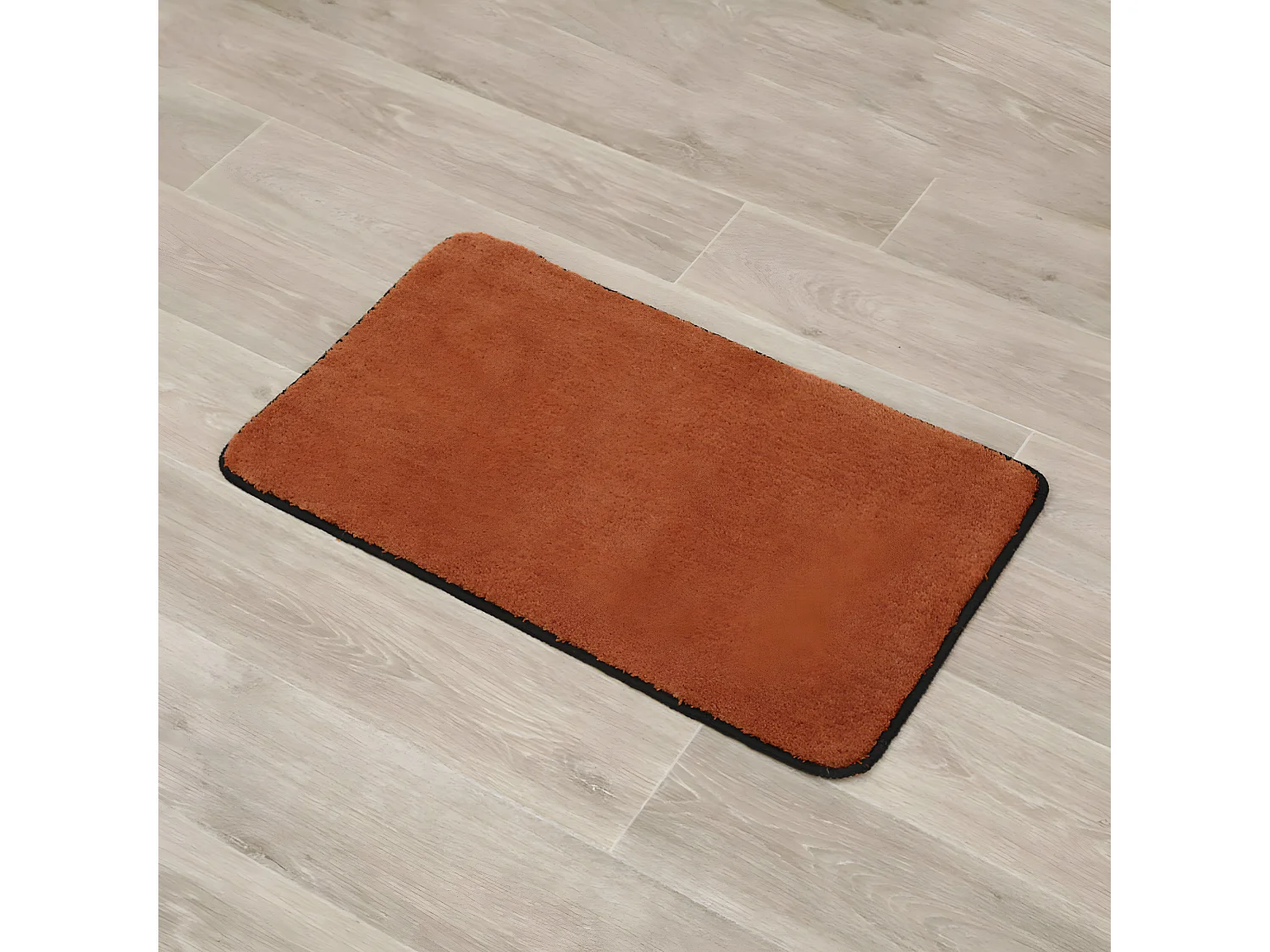 Tapis de salle de bain Terre de Sienne en Microfibre Confort et Doux 45 x 75 cm