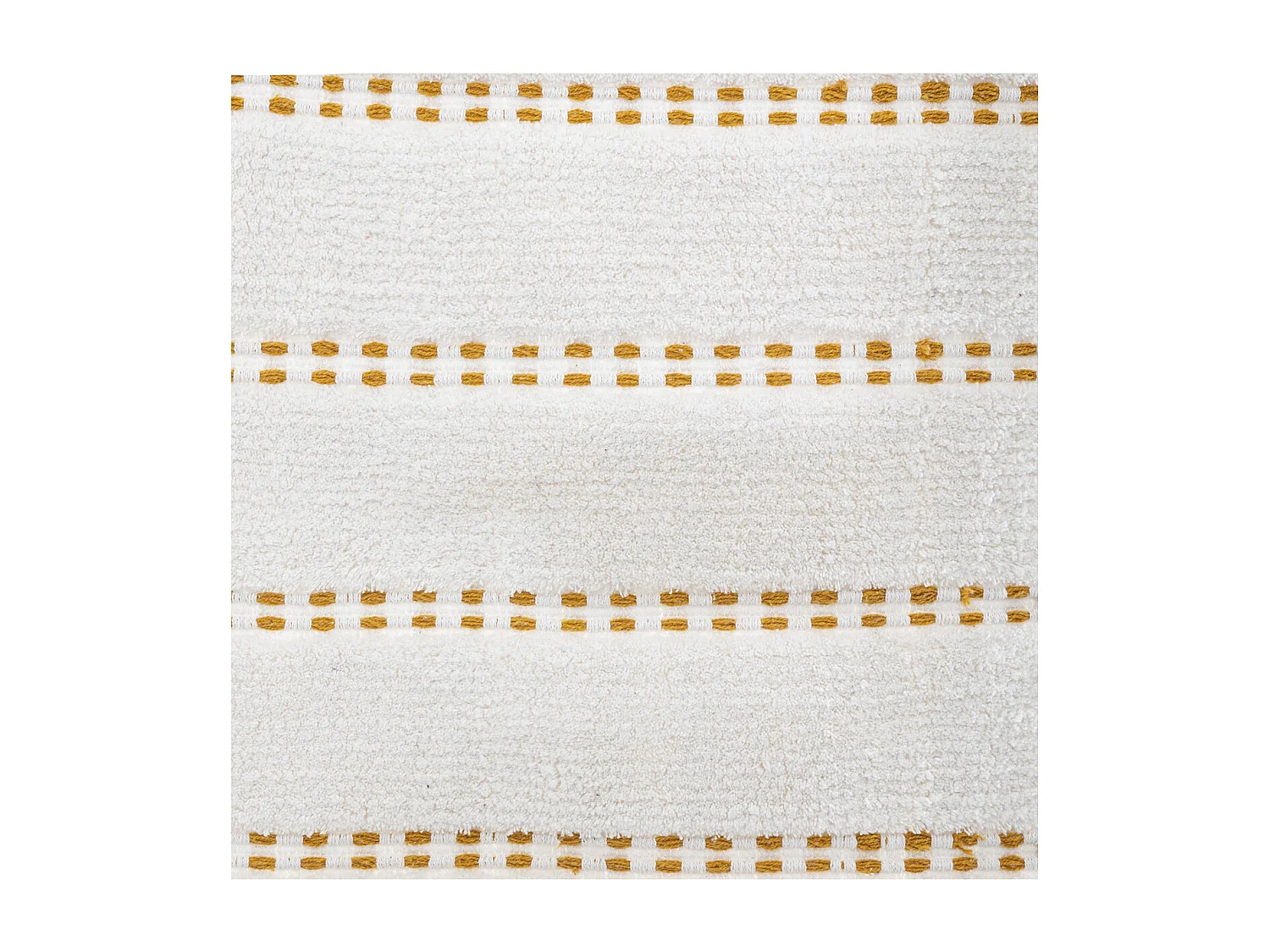 Tapis de Salle de Bain en Coton avec pompons Ocre 50 x 75 cm