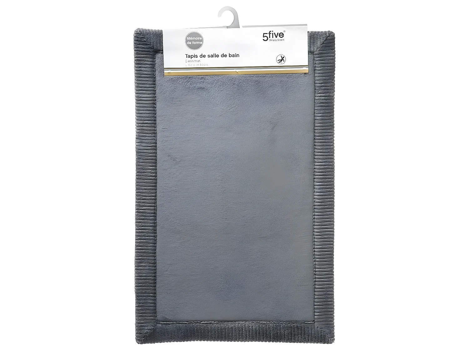 Tapis de Salle de bain Gris foncé à mémoire de forme 50 x 80 cm