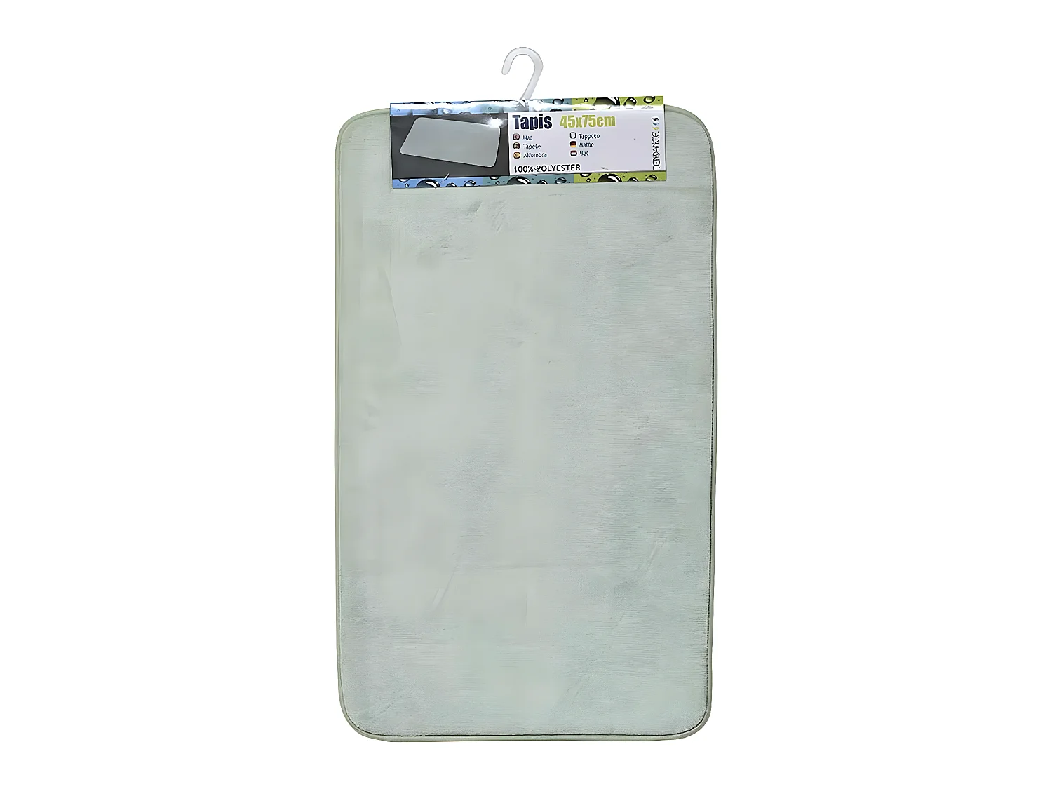 Tapis de salle de bain Vert amande en Microfibre 45 x 75 cm