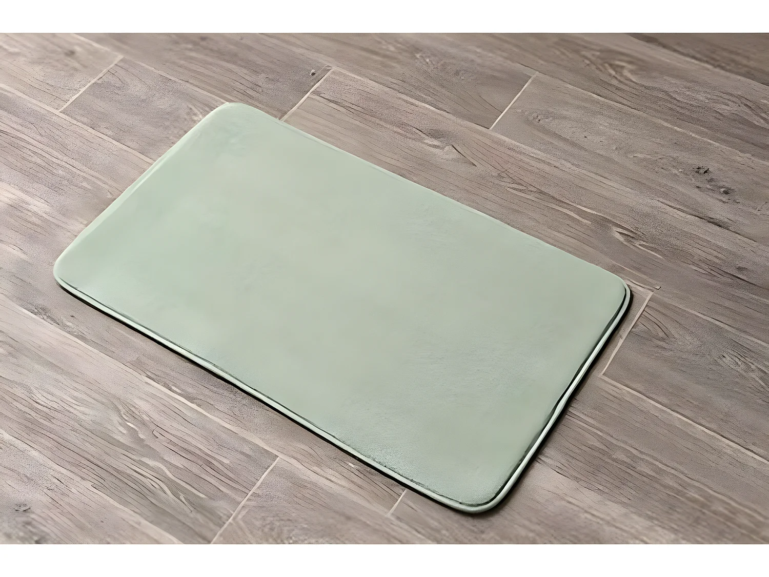 Tapis de salle de bain Vert amande en Microfibre 45 x 75 cm