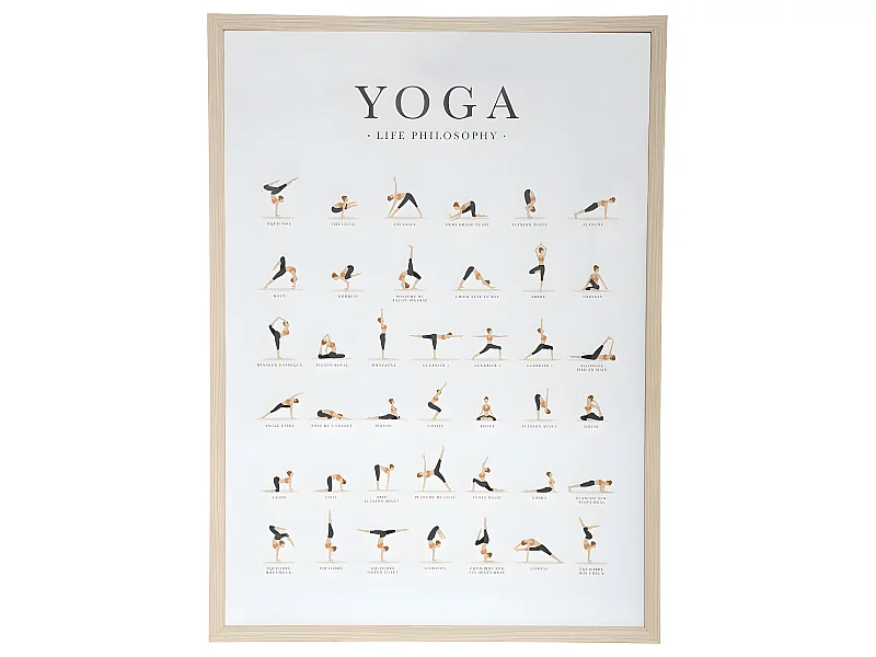 Affiche "Yoga" encadrée et sous-verre 52 x 72 cm
