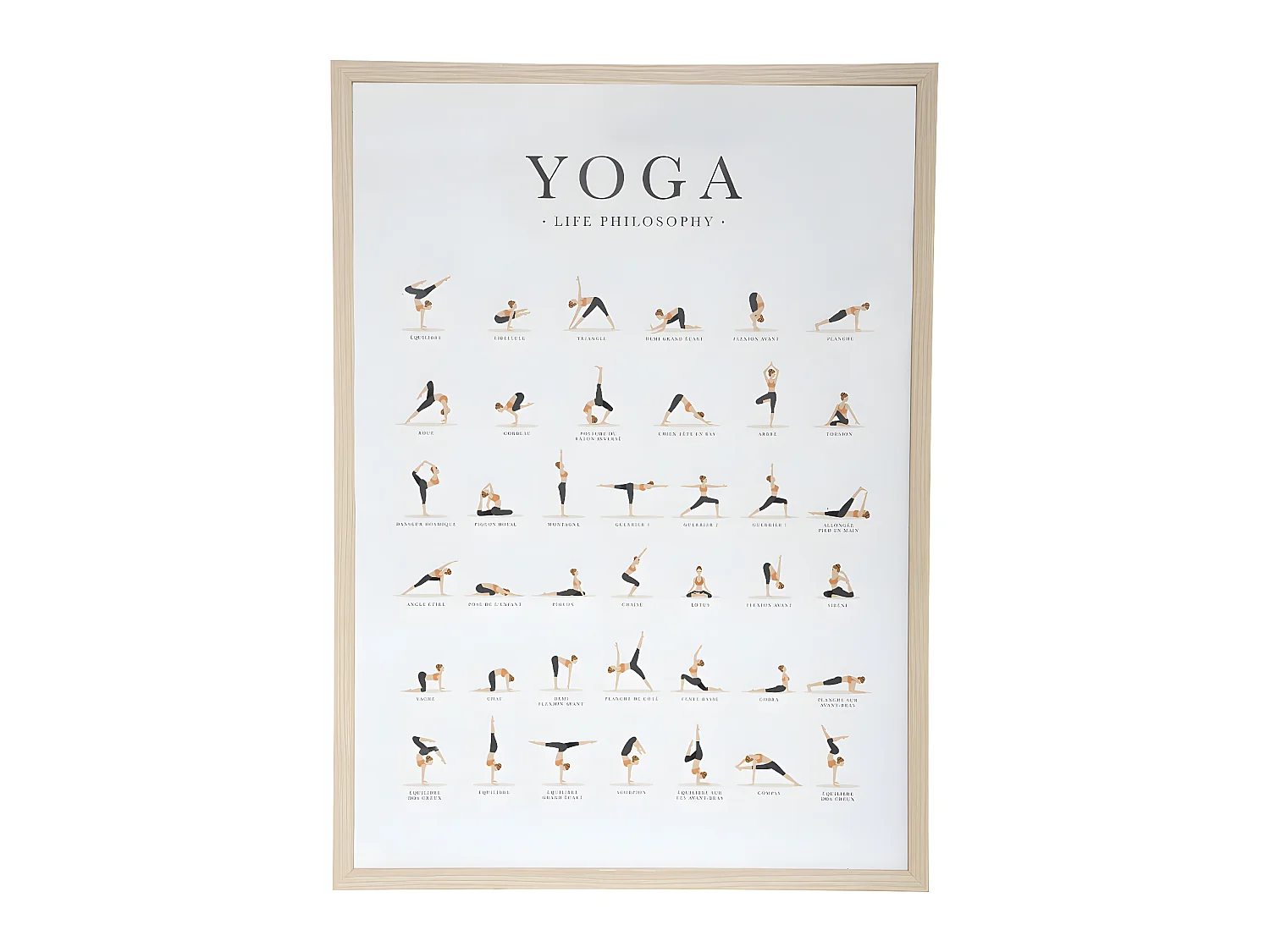 Affiche "Yoga" encadrée et sous-verre 52 x 72 cm