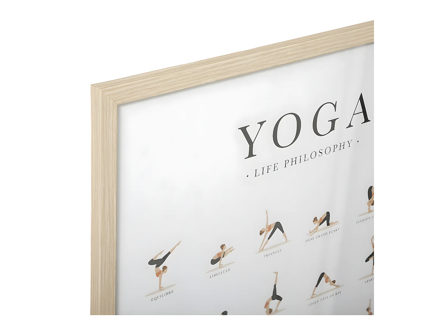 Affiche "Yoga" encadrée et sous-verre 52 x 72 cm