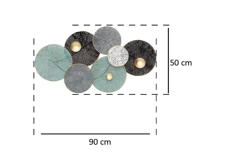 Décoration murale Nénuphar en Métal 90 x 50 cm