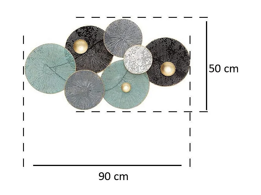 Décoration murale Nénuphar en Métal 90 x 50 cm