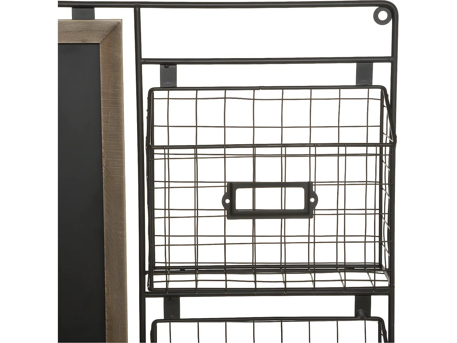 Tableau Mémo Ardoise avec paniers style industriel 50 x 70 cm