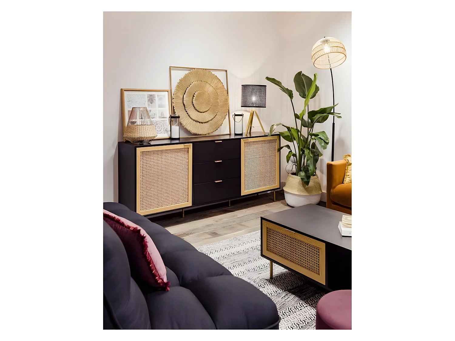 Décoration murale en Métal doré 76 x 76 cm