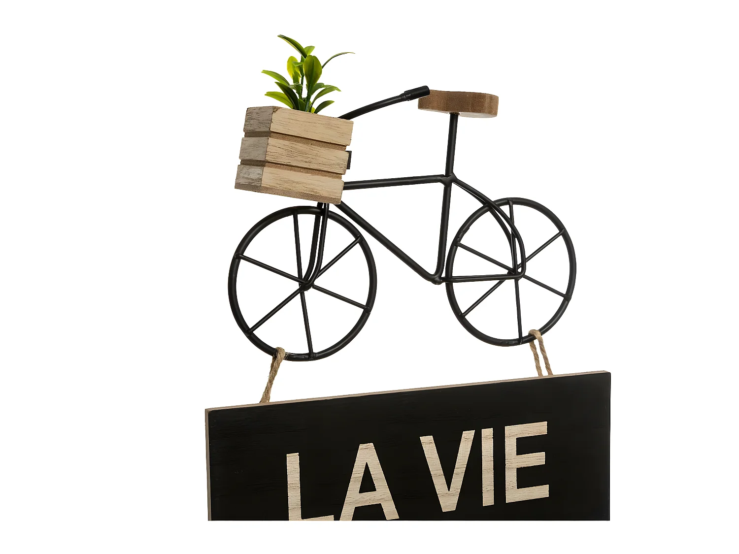 Déco murale en bois Pancarte avec Citation Vélo 28 x 56 cm